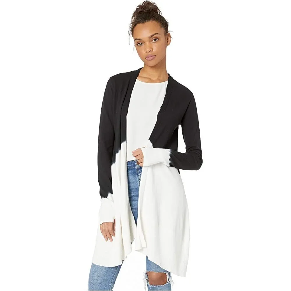 Blanc Noir Dip-Dye Long Cardigan - Black and White size S NWT - Picture 1 of 6